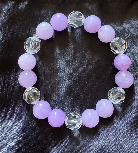 Amethyst and Swarovski crystal bracelet-19cm