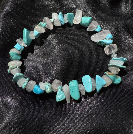 Turquoise and Quartz-19cm Natural stone chip