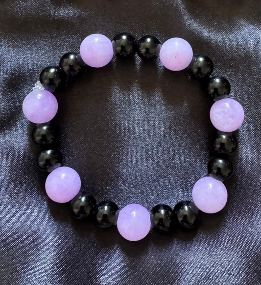 Amethyst and black blacelet-19cm